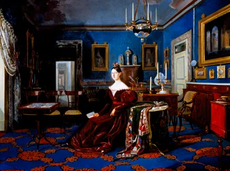Retrato de María Cristina de Saboya en el palacio de Caserta