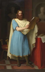 Portrait du roi wisigoth Alaric II (484-507) (Visigothic King Alarik, Alarich, and Alarico II) Peinture de Carlos Maria Esquivel y Rivas (1830-1867) 1856 Palais de las Cortes, Madrid