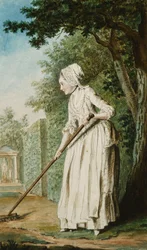 La duquesa de Chaulmes, como jardinera en una alameda, 1771