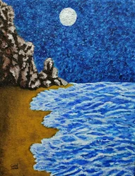 Playa a la luz de la luna