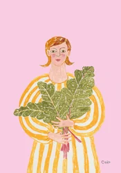 Mujer con verduras frescas