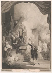 Garrick pronunciando la Oda del Jubileo