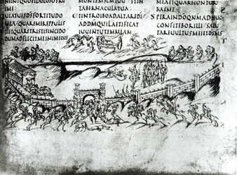 Ilustración de varias escenas del Salmo 43 incluyendo el verso Despierta, ¿por qué duermes, oh Señor?, del Salterio de Utrecht, copia del original de Reims ahora en la Biblioteca de la Universidad de Utrecht