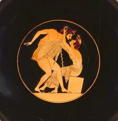 Copa de vino con pentatletas, 505-500 a.C.