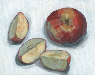 Manzanas recién cortadas