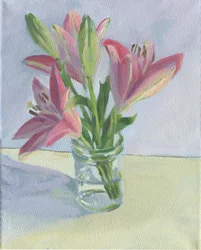 Lirios rosas frescos