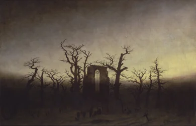 Abadía entre robles, hacia 1809