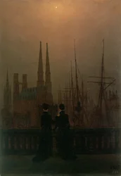 Puerto de noche (Hermanas), c.1818-20