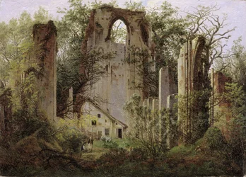 Ruinas del monasterio de Eldena cerca de Greifswald, c. 1825