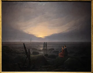 Luna creciente sobre el mar (óleo sobre lienzo)