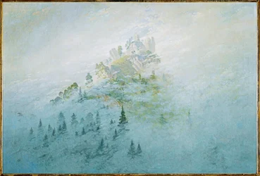 Montaña en la niebla (óleo sobre lienzo)