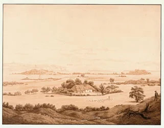 Paisaje de Rügen con pastor