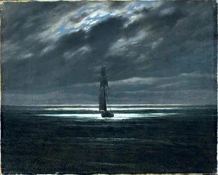 Pieza de mar a la luz de la luna (óleo sobre lienzo)