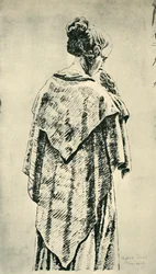 Estudio de una mujer de espaldas