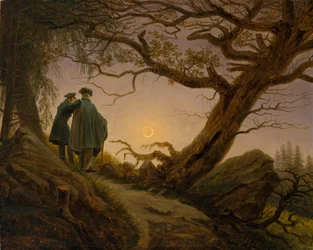 Dos hombres contemplando la luna, hacia 1825-30