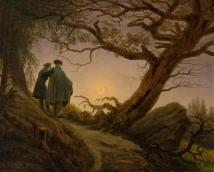 Dos hombres contemplando la luna, hacia 1825-30.
