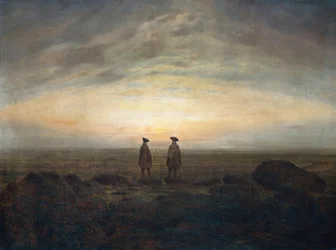 Dos hombres junto al mar