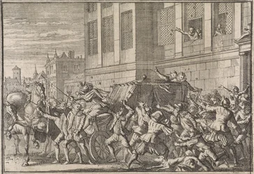 Ataque en Madrid a la carroza del Conde de Olivares, Gaspard de Gusmán, 1643
