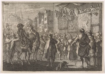 Proclamación de la Paz de Osnabrück en una ciudad, 1648