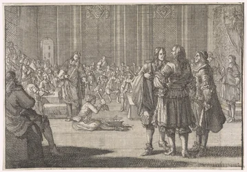 Sello imperial de Inglaterra siendo aplastado en la Cámara de los Lores, 1646