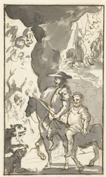 Don Quijote y Sancho Panza pasan por una fragua
Diseños para el quinto volumen de la Histoire de l