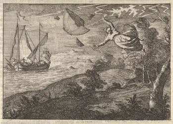 Fuerte viento en la costa de Malmö, 1679