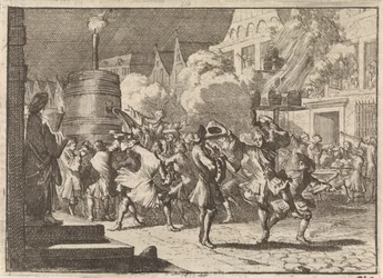 Alegría en París ante el falso informe de la muerte de Guillermo III en la batalla del Boyne, 1690