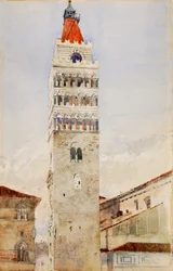 Torre de la catedral, Pistoia, Italia, 1898