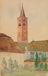 Torre de la iglesia, Italia, 1898