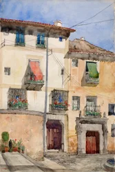 Casa antigua en Segovia, España, 1920