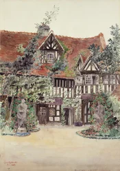 El patio más pequeño, Hotel Guilleaume le Conquerant, Dives, Francia, 1924