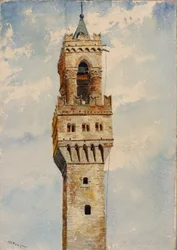 Torre del Palazzo Vecchio, Florencia, Italia, 1880