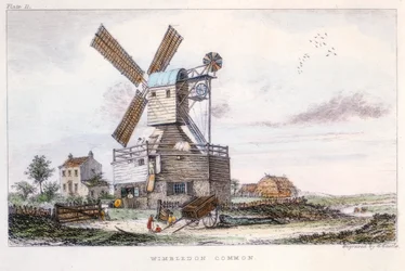 Molino de poste, Wimbledon Common, cerca de Londres