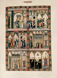 Miniaturas dedicadas a Santa María y sus milagros, de Las Cantigas de Santa María, Fol. 156