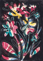 Flores de rayas de colores
