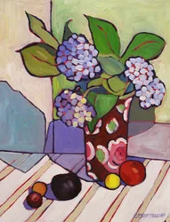 Hortensias azules, 2023 (óleo sobre panel)