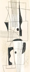 Composición, c.1950 (carboncillo y acuarela sobre papel)