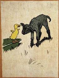 Cordero negro y patito - dibujo de Aldin