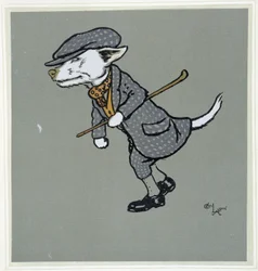 Zorro blanco, caballero - en "Merry Party", ilustrado por Cecil Aldin, ed. Hodder & Stoughton, Londres
