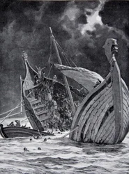 La pérdida del Barco Blanco en 1120, ilustración de 