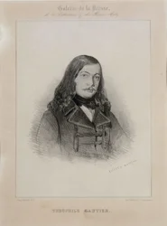 Retrato del poeta Théophile Gautier 1811-1872