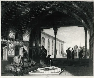El Salón de los Espejos en el Palacio del Sardar de Ereván, por Celestin Francois Nanteuil (1813-1873), Armenia