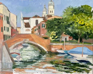 Atardecer en Dorsoduro, Venecia 2025 (óleo sobre lienzo)