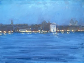 Nocturno, Venecia 2025 (Óleo sobre tabla)
