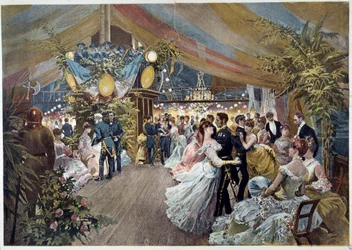 Un baile a bordo de un transatlántico. Ilustración de Cesare Detti, siglo XIX. París, Museo Carnavalet