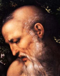 San Jerónimo, detalle de la cabeza del santo (detalle)