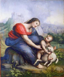 La Virgen y el Niño con un Cordero