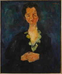 Retrato de una mujer con fondo azul, 1927
