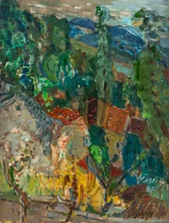 Paisaje urbano con cipreses, sur de Francia, 1920s-1930s
