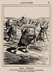 ¡Feroces! Los turcos comprando varias obras en la Exposición Impresionista..., 1877